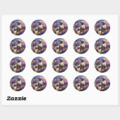Grillige Pug en Frenchie Tuinsticker Ronde Sticker (Vel)