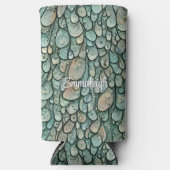 Grillige Regendruppels met Initialen Seltzer Blikjeskoeler (Voorkant)