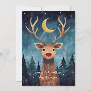 Grillige Rendier Kerstkaart