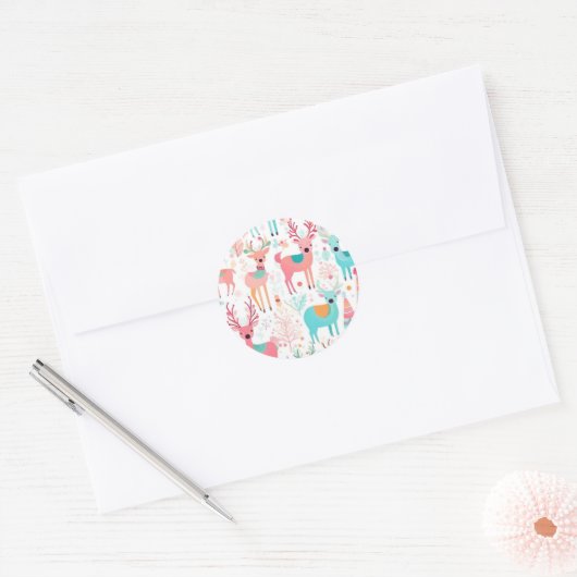 Grillige Rendier Kerstvakantie Sticker (Envelop)