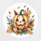 Grillige Retro Boho Halloween Heksenkatje, Labels (Design 1)