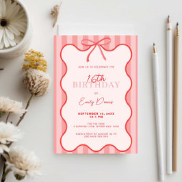 grillige retro border 16e verjaardag kaart