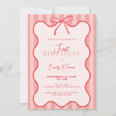 grillige retro border eerste verjaardag kaart (Voorkant)