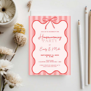 grillige retro border housewarming party kaart