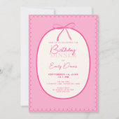 grillige retro border verjaardagsdiner kaart (Voorkant)