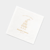 grillige retro doodle art | bruiloftsgoud folie servetten (Links)