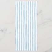 Grillige Retro Doodle Blauwe Strepen Bruiloft Menu (Achterkant)