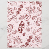 Grillige Retro Doodle Kunst | Trouwen Menu (Achterkant)