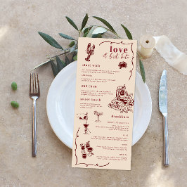 Grillige Retro Doodle Kunst | Trouwmenu Menu