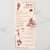 Grillige Retro Doodle Kunst | Trouwmenu Menu (Voorkant)