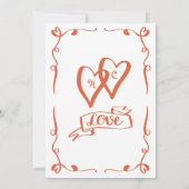 grillige retro handgetekende sunset Sinaasappel br Kaart (Achterkant)