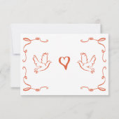 grillige retro handgetekende sunset Sinaasappel br RSVP Kaartje (Achterkant)