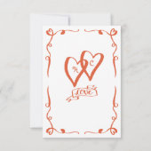 grillige retro handgetekende sunset Sinaasappel br Save The Date (Achterkant)