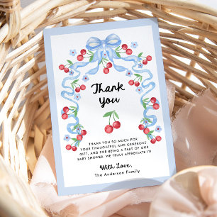 grillige retro kersen Baby Shower Bedankkaart