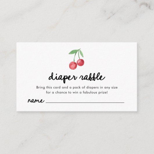 grillige retro kersen | Luierscheur Informatiekaartje (Voorkant)