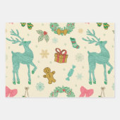 Grillige retro kerst doedels inpakpapier vel (Voorkant 2)