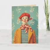 grillige retro kerst elf kaart (Voorkant)