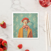 grillige retro kerst elf servet (Insitu)