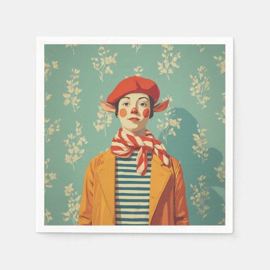 grillige retro kerst elf servet (Voorkant)