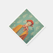 grillige retro kerst elf servet (Hoek)