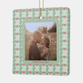 grillige retro | Kerstmispatroon met Foto Keramisch Ornament (Links)