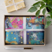 grillige retro koffiepot decoupage tissuepapier (Geschenk)