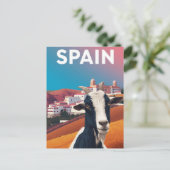 Grillige Retro Spanje Bergdorp Geit Reizen Briefkaart (Staand voorkant)