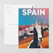 Grillige Retro Spanje Bergdorp Geit Reizen Briefkaart (Voorkant / Achterkant)