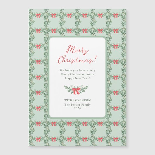 grillige retro | Vrolijke Kerstmis Magnetische Kaa (Voorkant)