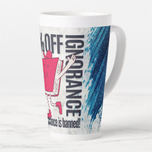 Grillige rode boekpersonage Onwetendheid is verbod Latte Mok
