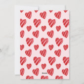 Grillige Rode Harten Valentijnsdag Roze Foto Feestdagenkaart (Achterkant)