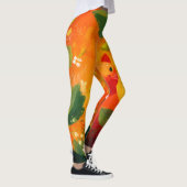 Grillige Rode Kat Wildernis Tuin Leggings (Rechts)