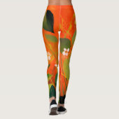 Grillige Rode Kat Wildernis Tuin Leggings (Achterkant)