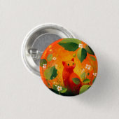 Grillige Rode Kat Wildernis Tuin Ronde Button 3,2 Cm (Voorkant /achterkant)