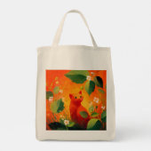 Grillige Rode Kat Wildernis Tuin Tote Bag (Achterkant)