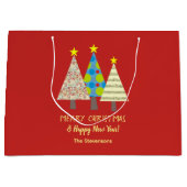 Grillige Rode Kerstboom Groot Cadeauzakje (Voorkant)