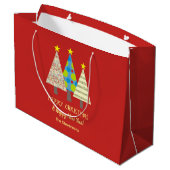 Grillige Rode Kerstboom Groot Cadeauzakje (Achterkant Gekanteld)