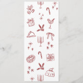 Grillige rode kerstdinermenu menu (Achterkant)