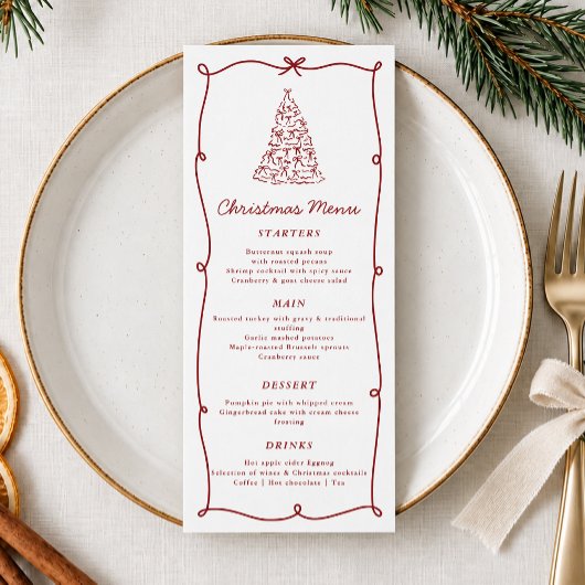 Grillige rode kerstdinermenu menu