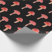 grillige rode paddenstoel | Toadstool Black Woodla Cadeaupapier (Hoek)