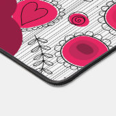 Grillige rode witte harten bloemen bloem naam bureaumat (Hoek)