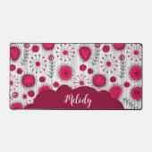 Grillige rode witte harten bloemen bloem naam bureaumat (Voorkant)