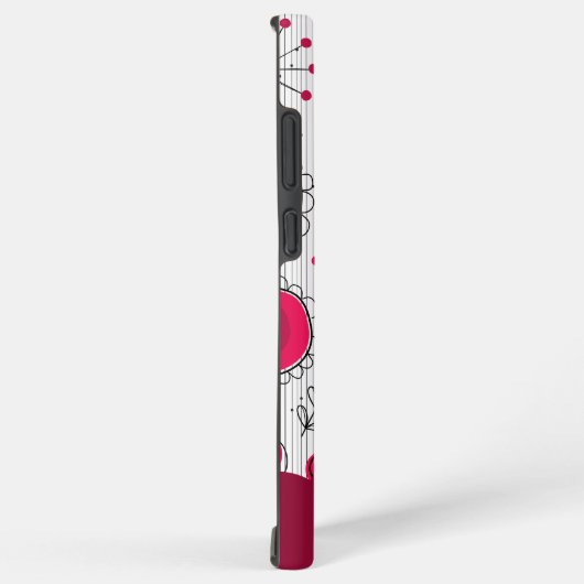 Grillige rode witte harten bloemen bloem naam samsung galaxy hoesje (Rechterkant)