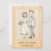  grillige romantische paar komische bruiloft kaart (Voorkant)