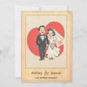  grillige romantische paar komische bruiloft kaart (Voorkant)