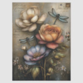 Grillige Roos & Libel Ephemera Decoupage Tissuepapier (Voorkant)