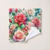 Grillige Roos Patroon Bad Handdoek (Wasdoekje)