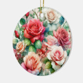 Grillige Roos Patroon Keramisch Ornament (Links)