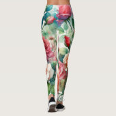 Grillige Roos Patroon Leggings (Achterkant)