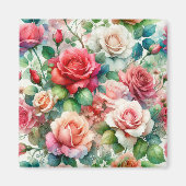 Grillige Roos Patroon Magneet (Voorkant)